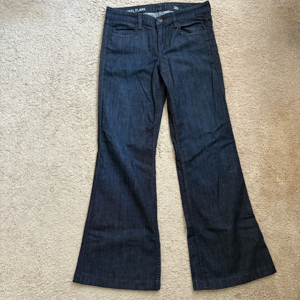 J. Crew Blue Flare Wide Leg Jeans